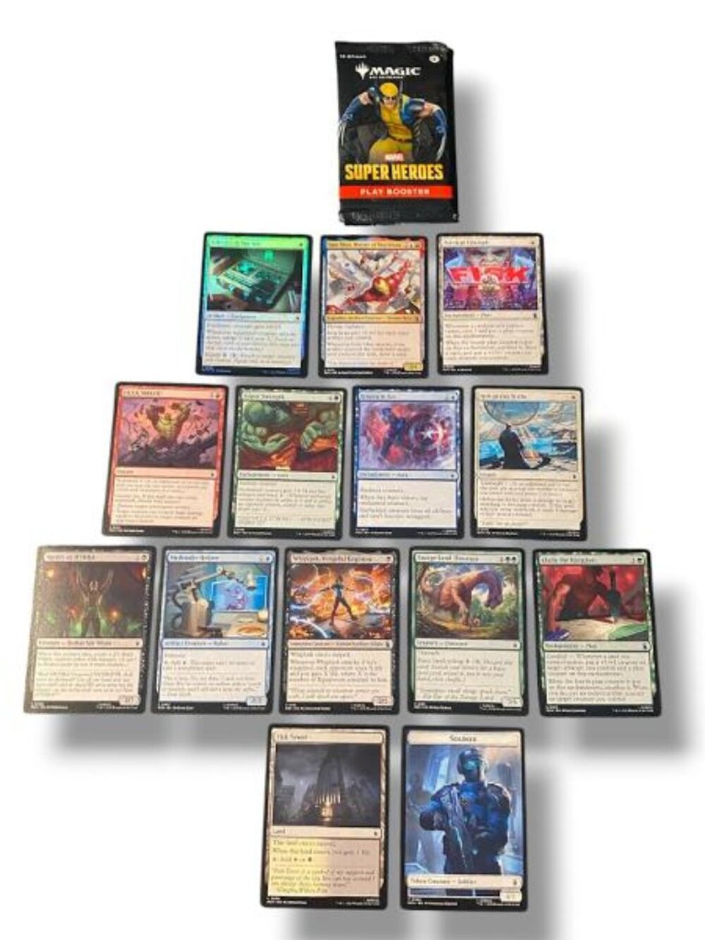 NEW - 13PC Magic the Gathering Marvel Super Heroes Play Booster Pack - RIPPED